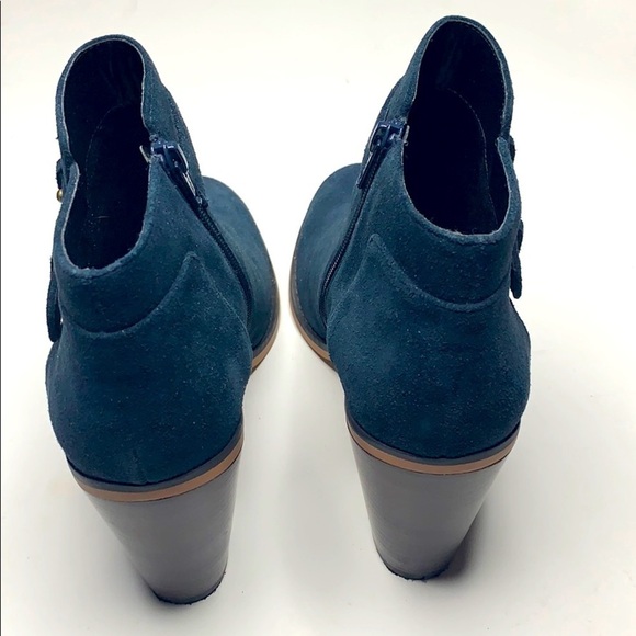 Sole Society LYRIQ Ink Blue Suede Bootie Boots Size 9 - Picture 2 of 7